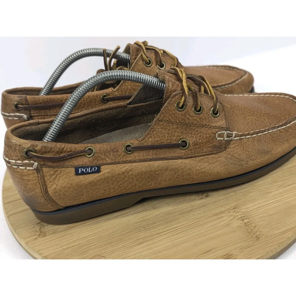 Polo Ralph Lauren Shoes Mens 11 D Leather Boat Deck Bienne Slip On Casual Prep